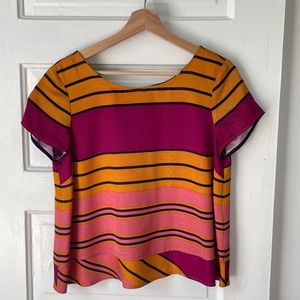 Maeve, Anthropology, Bennett Top, Gold, Purple, Pink, US 6